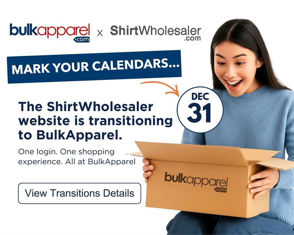 Transition to Bulkapparel now!