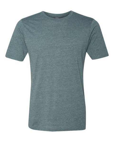 Next Level Men's Crew Neck T-Shirt - 65% Polyester 35% Cotton Blend, Soft Jersey, White, 2XL
