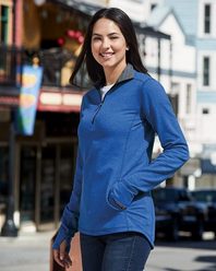 J. America 8433 Omega Stretch Terry Women's Quarter-Zip Pullover