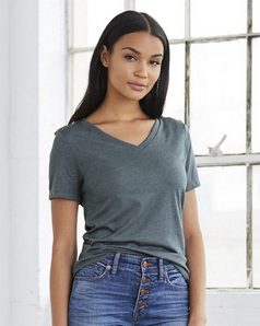 Bella + Canvas 6405 Women's Relaxed Short Sleeve Jersey V-Neck Tee