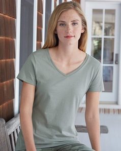 Hanes S04V Nano-T Women's V-Neck T-Shirt