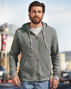 J. America 8872 Triblend Hooded Full-Zip Sweatshirt