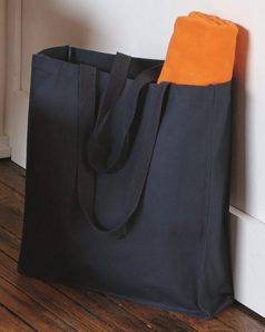 Q-Tees Q125400 27.3L Gusseted Jumbo Canvas Shopper