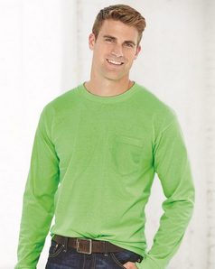 Bayside 8100 USA-Made Long Sleeve T-Shirt with a Pocket